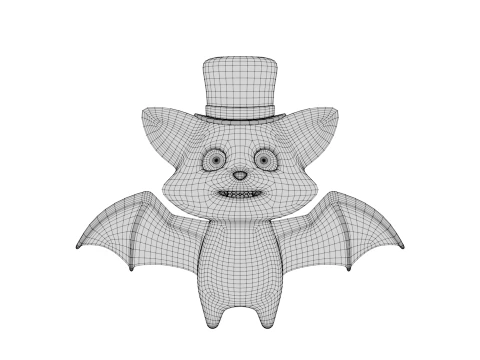 Rigged Cartoon Bat 3D Model