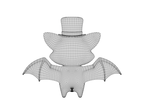 Rigged Cartoon Bat 3D Model
