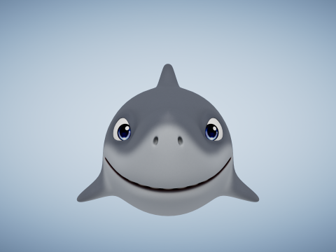 Rigged Cartoon Shark 3Dモデル