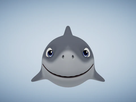 Rigged Cartoon Shark 3D Model