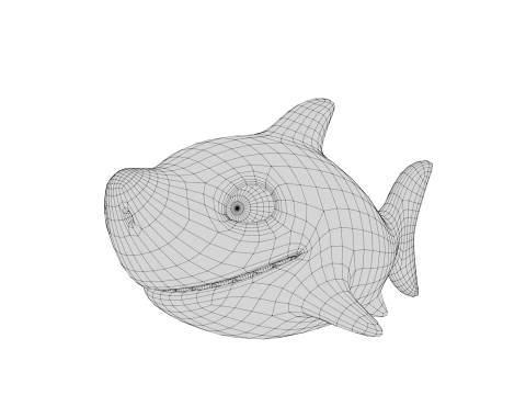 Rigged Cartoon Shark 3D Model