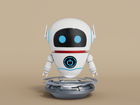 Rigged Cartoon Robot 3D Model