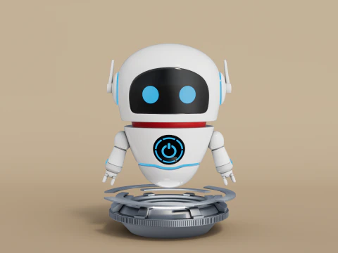 Rigged Cartoon Robot 3D Model