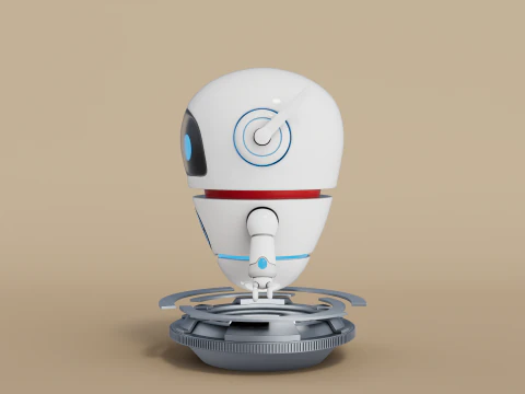 Rigged Cartoon Robot 3D Model