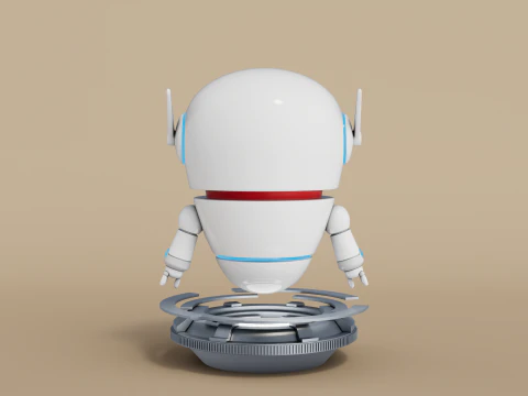 Rigged Cartoon Robot 3D Model