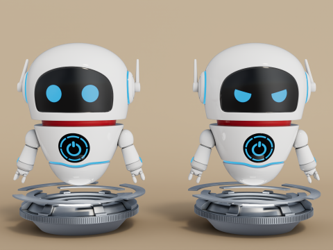 Rigged Cartoon Robot 3D Model
