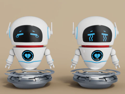 Rigged Cartoon Robot 3D Model