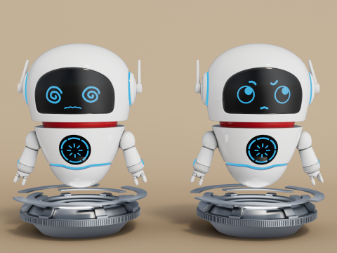 Rigged Cartoon Robot 3D Model