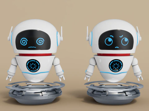 Rigged Cartoon Robot 3D Model