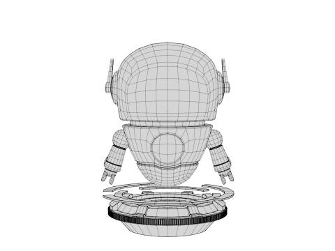 Rigged Cartoon Robot 3D Model