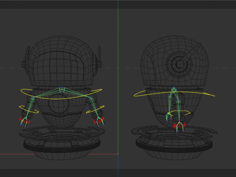 Rigged Cartoon Robot 3D Model
