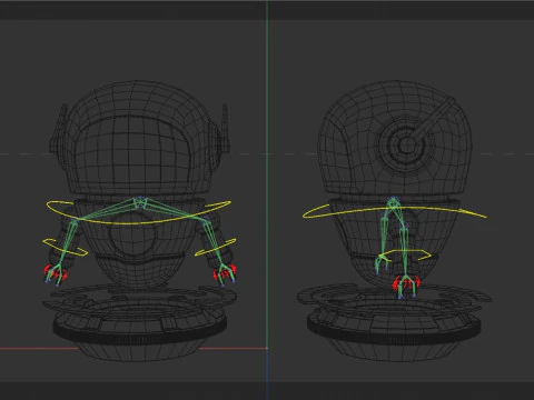 Rigged Cartoon Robot 3D Model