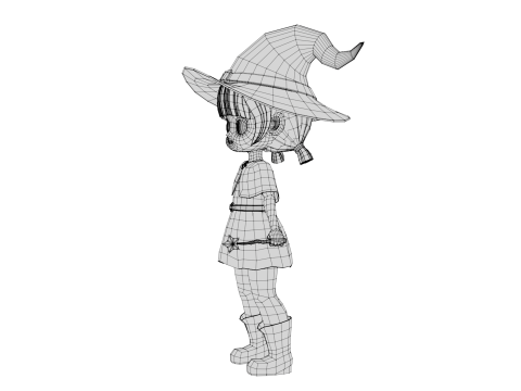 Rigged Cartoon Witch 3D 模型