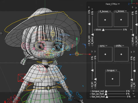 Rigged Cartoon Witch 3D Model