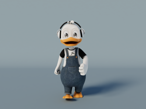 Rigged Cartoon Duck Model 3D