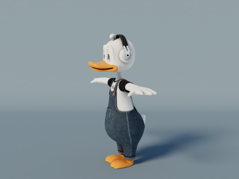 Rigged Cartoon Duck Model 3D