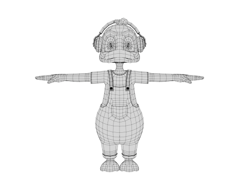 Rigged Cartoon Duck Model 3D