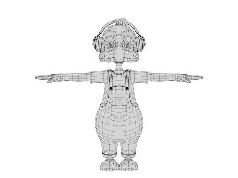 Rigged Cartoon Duck 3D Model