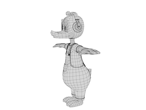Rigged Cartoon Duck 3D Model