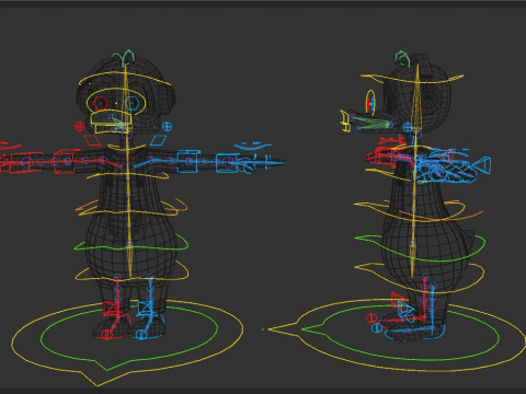 Rigged Cartoon Duck Model 3D