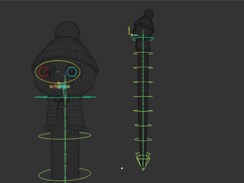 Rigged Cartoon Snake Model 3D