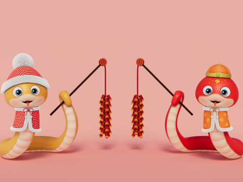 Rigged Cartoon Snake 3D मॉडल