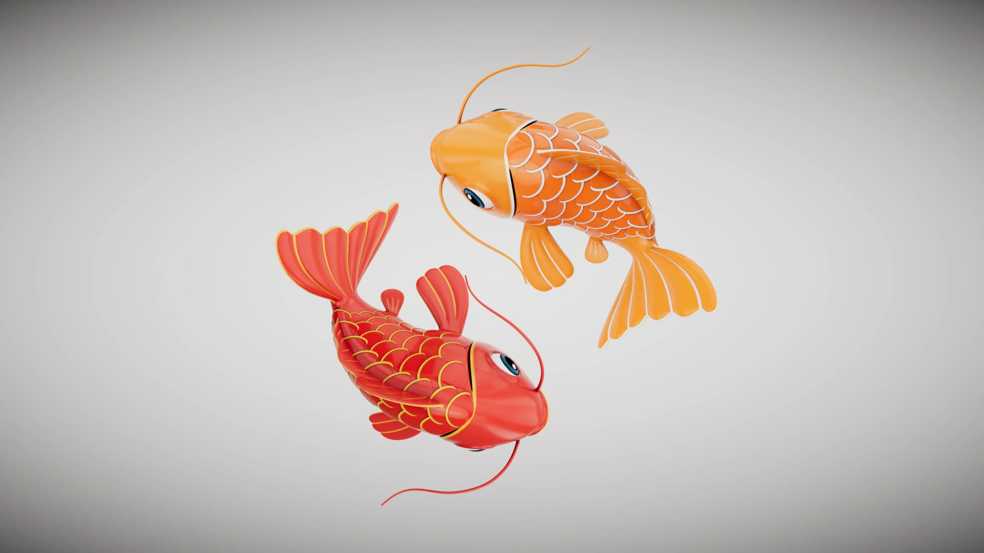 Rigged Cartoon Fish 3D Model .c4d .max .obj .3ds .fbx .stl .blend 