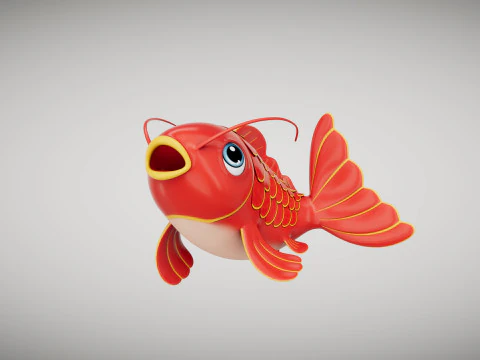 Rigged Cartoon Fish 3D Model