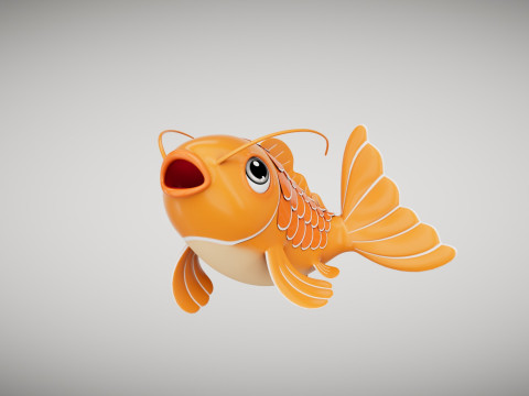 Rigged Cartoon Fish Modelo 3D