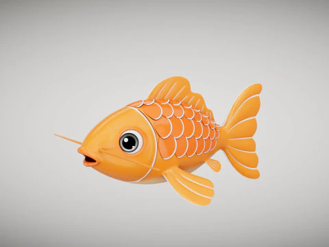 Rigged Cartoon Fish 3D Model