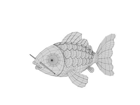 Rigged Cartoon Fish 3D Model