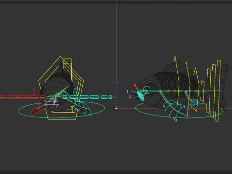 Rigged Cartoon Fish Modelo 3D