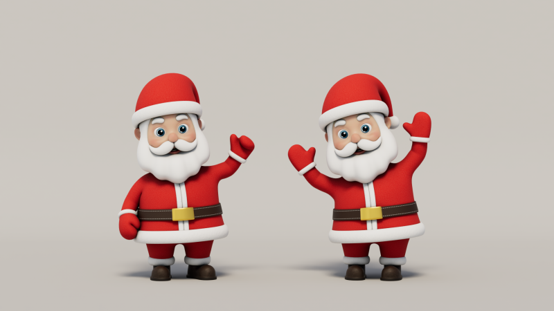 Rigged Cartoon Santa Claus 3Dモデル .c4d .max .obj .3ds .fbx .stl .blend 