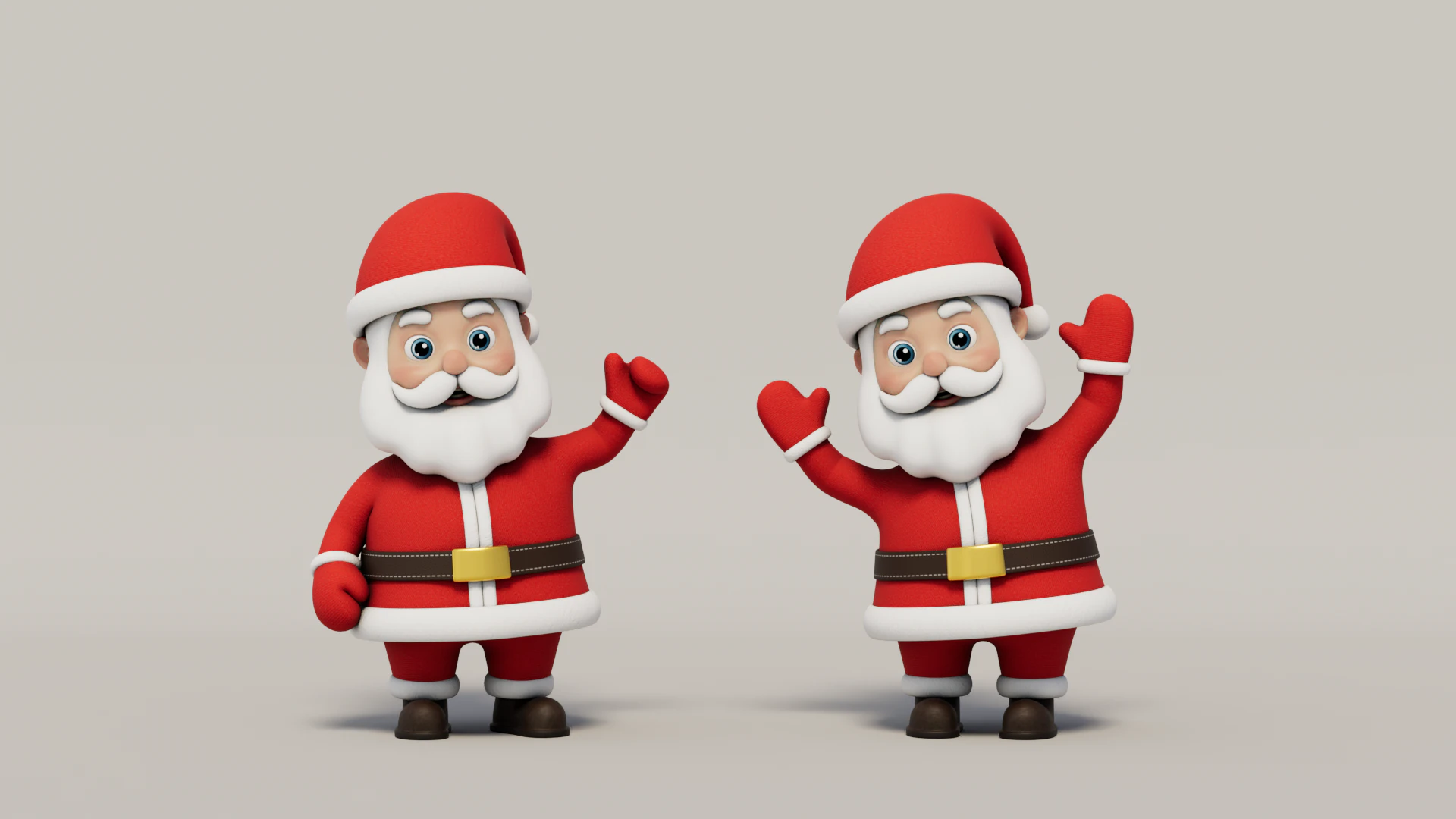 Rigged Cartoon Santa Claus 3D Model .c4d .max .obj .3ds .fbx .stl .blend 