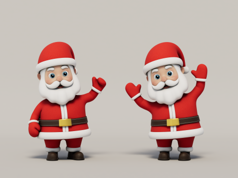 Rigged Cartoon Santa Claus 3Dモデル