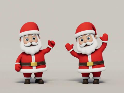 조작된 만화 산타클로스 3D 모델
