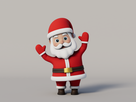 Rigged Cartoon Santa Claus 3Dモデル