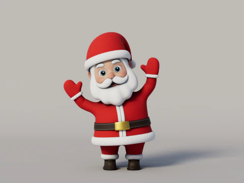 Rigged Cartoon Santa Claus 3D Model