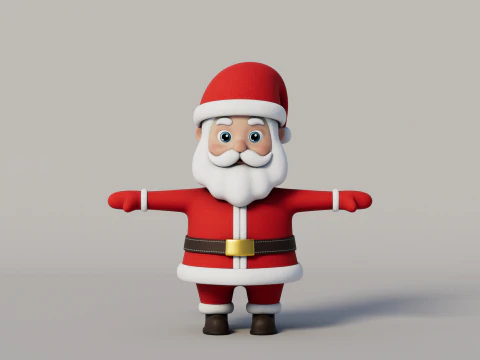 Rigged Cartoon Santa Claus 3D Model