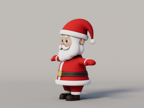 Rigged Cartoon Santa Claus 3Dモデル