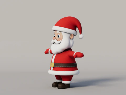 Rigged Cartoon Santa Claus 3D Model