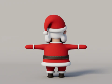 Rigged Cartoon Santa Claus 3D Model