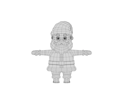 Rigged Cartoon Santa Claus 3D Model