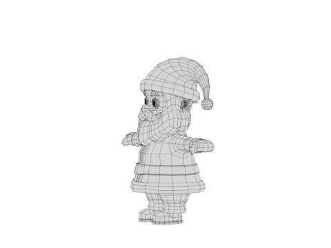 Rigged Cartoon Santa Claus 3D Model
