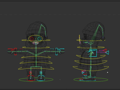 Rigged Cartoon Santa Claus 3Dモデル