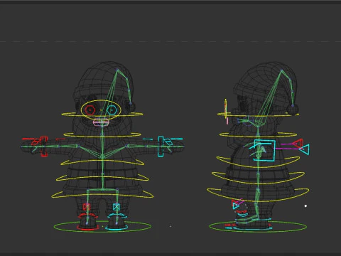 Rigged Cartoon Santa Claus 3D Model