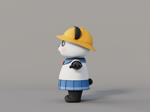 Rigged Cartoon Panda 3D Модель