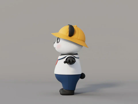 Rigged Cartoon Panda 3D Model