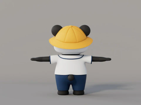 Rigged Cartoon Panda 3D Model