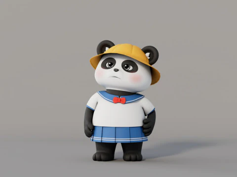 Rigged Cartoon Panda 3D Model